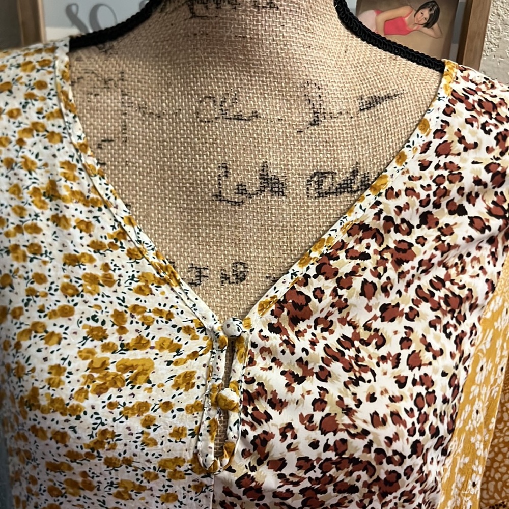 Umgee Multicolor Patchwork Dress - Picture 2 of 5